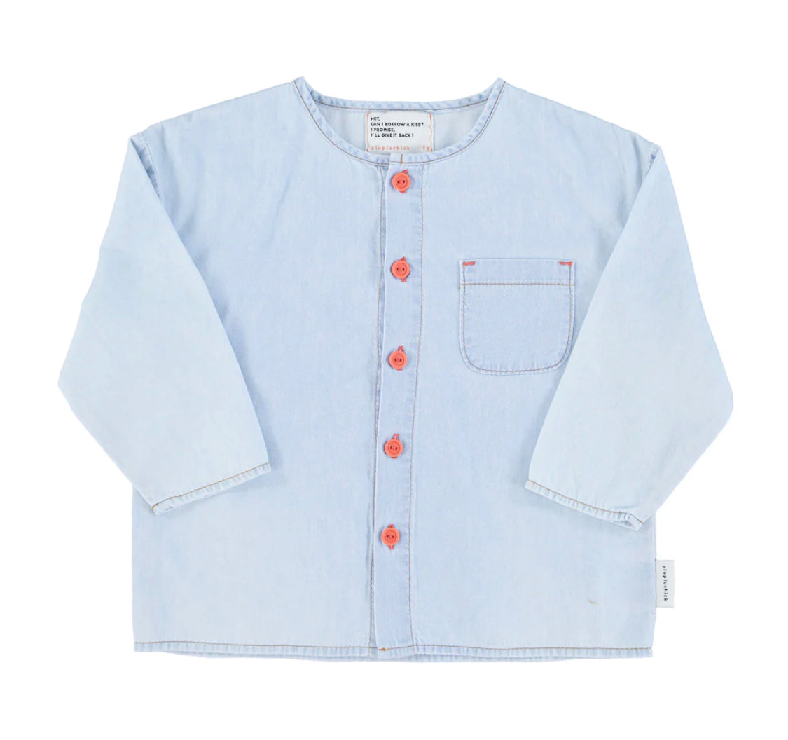 Long Sleeve Shirt Light Blue Chambray | قميص