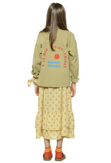 Kids Unisex Jacket Khaki W/Multicolor Prints | سترة