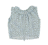 Sleeveless Blouse Light Blue W/ Animal Print | قميص