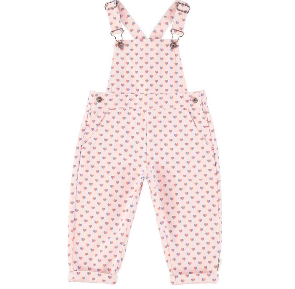 Girls Dungarees Pink W/ Hearts Allover | جمبسوت
