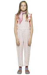 Girls Dungarees Pink W/ Hearts Allover | جمبسوت