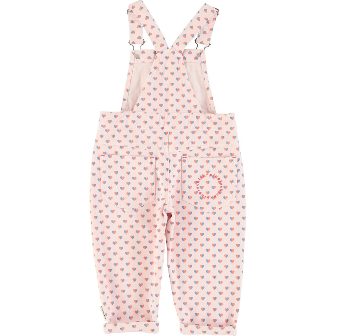 Girls Dungarees Pink W/ Hearts Allover | جمبسوت