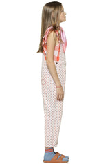 Girls Dungarees Pink W/ Hearts Allover | جمبسوت