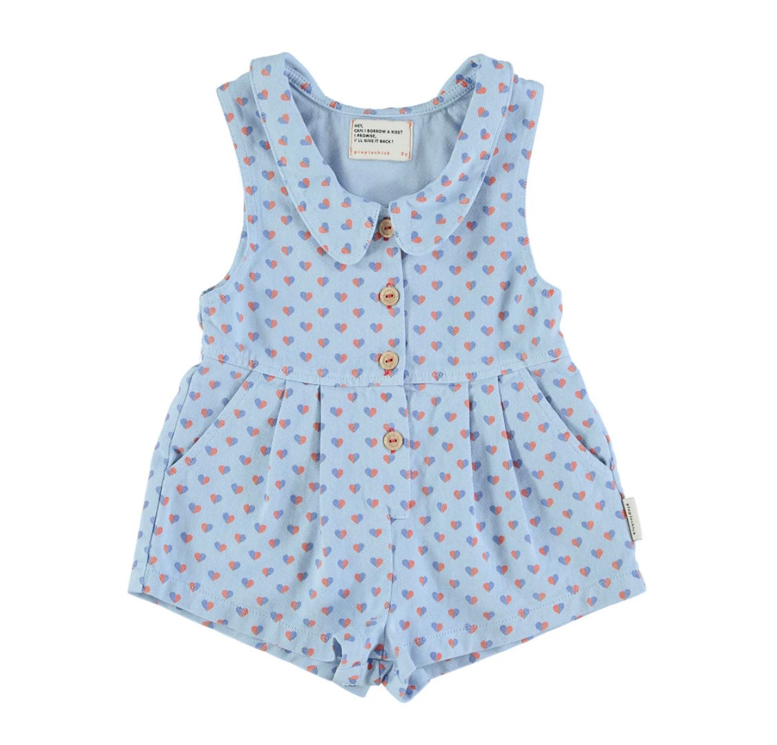 Girls Jumpsuit W/ Hearts Allover Print | جمبسوت