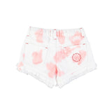 Girls Shorts W/ Fringes Pink Tie Dye | سروال قصير