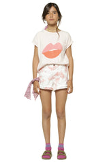 Girls Shorts W/ Fringes Pink Tie Dye | سروال قصير