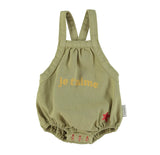 Baby Romper Khaki W/ Je T'Aime Print | رومير