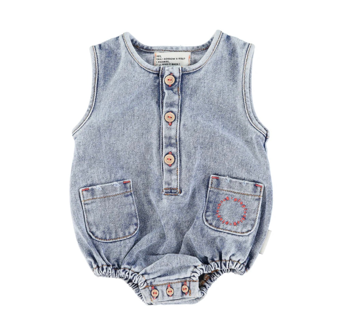 Baby Romper Washed Denim | رومير