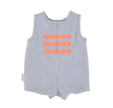 Baby Short Jumpsuit Navy Stripes W/ Print | جمبسوت