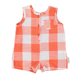 Baby Short Jumpsuit Red/ White Checkered | جمبسوت