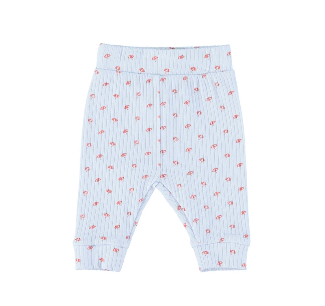 Baby Leggings Light blue W/Red Sunshade Allover Pattern | سروال ضيق