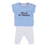 Baby Leggings Light blue W/Red Sunshade Allover Pattern | سروال ضيق