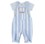 Baby Dungarees W/ Large Blue Stripes | جمبسوت