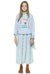 Unisex Sweatshirt Light Blue W/ Sea Print | سترة رياضية