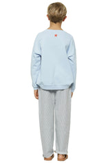 Unisex Sweatshirt Light Blue W/ Sea Print | سترة رياضية