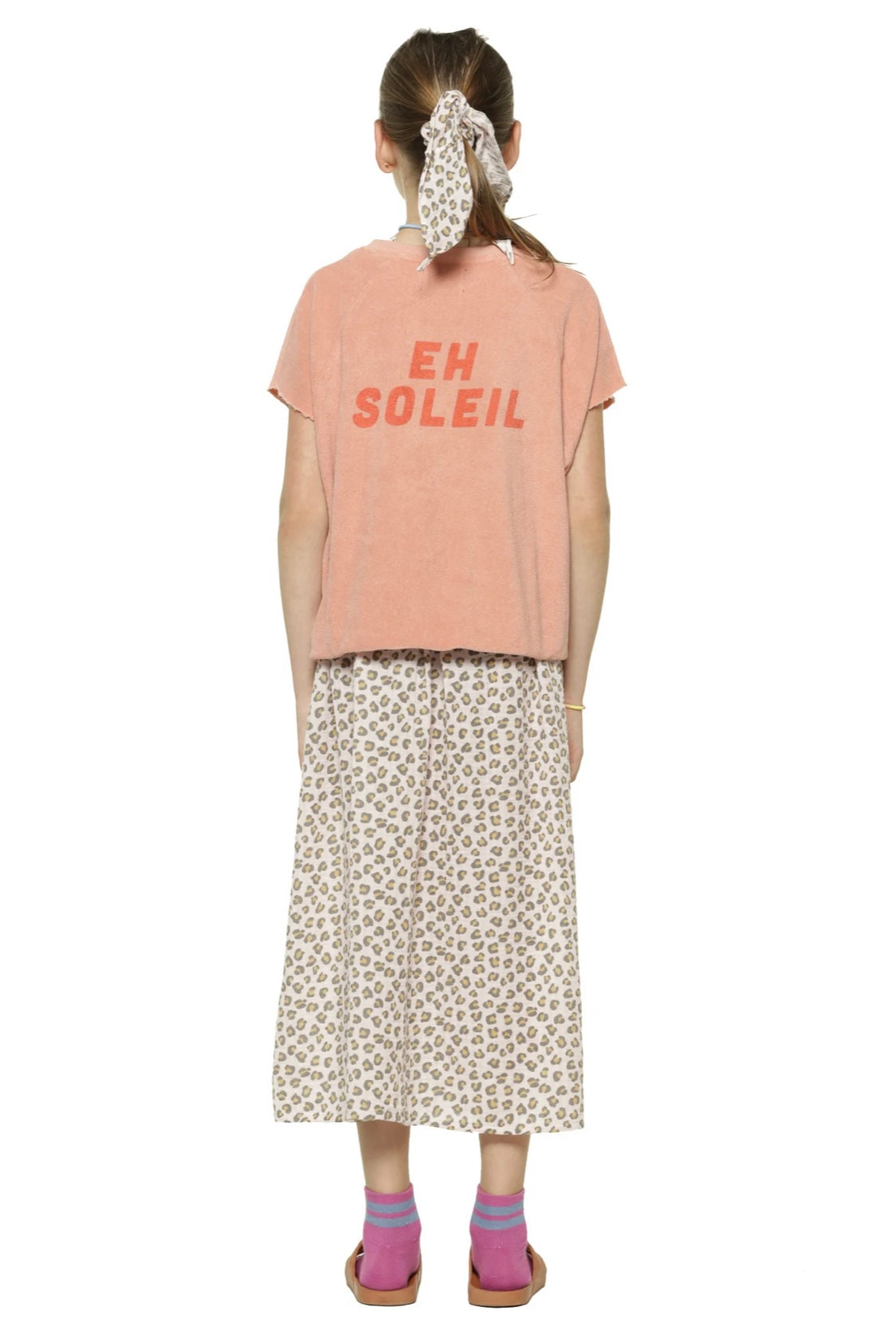 Sleeveless Sweatshirt Light Pint W/ Red Sun Print | سترة رياضية