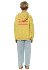 Hooded Sweatshirt Light Khaki W/ Beach Club Print | سترة رياضية