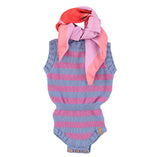 Baby Knitted Playsuit Blue & Fuchsia | بلوزة ضيقة