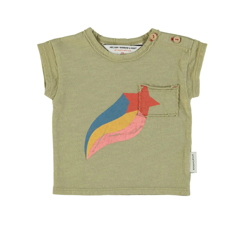 Kids T-Shirt Khaki W/ Star Print | بلوزة