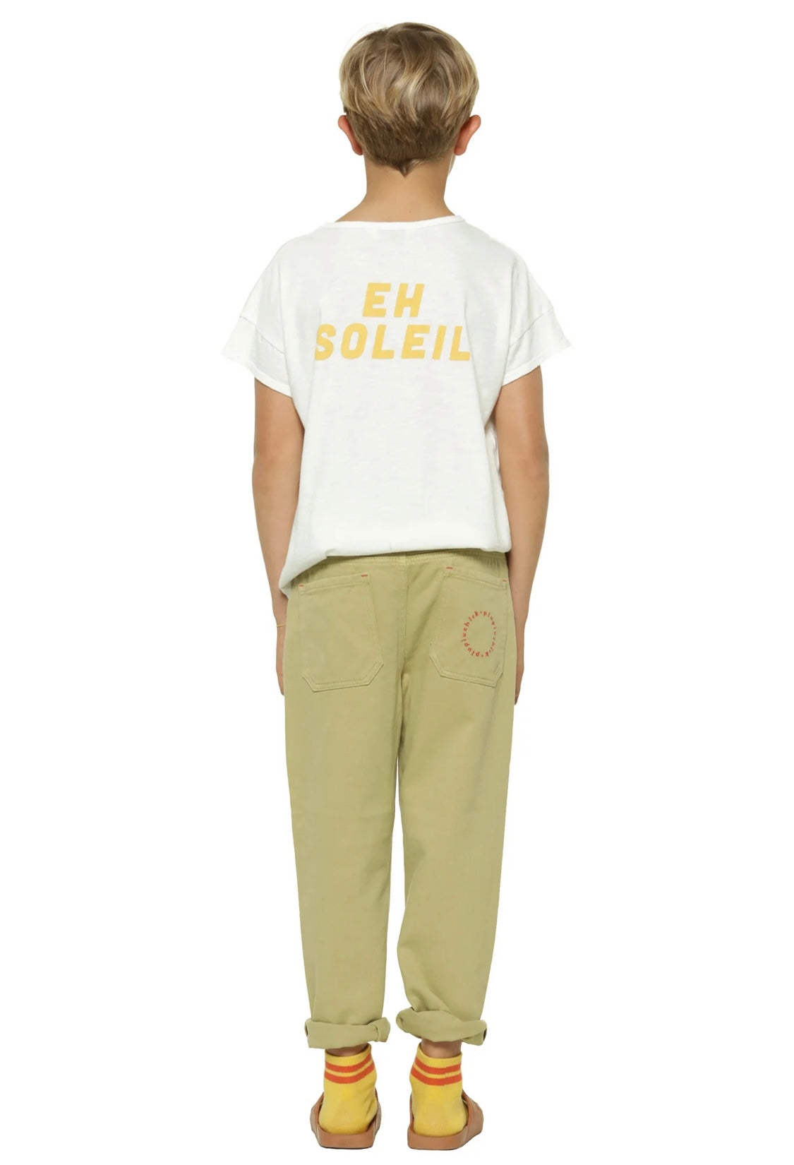 Kids T-Shirt Ecru W/ Yellow Sun Print | بلوزة