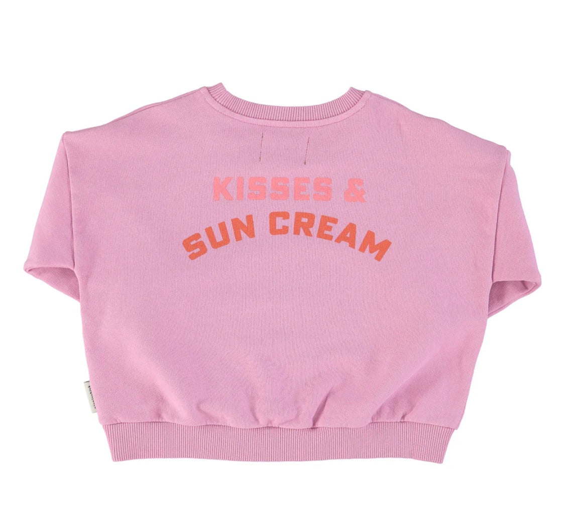 Girls Sweatshirt Lavender W/ Lips Print | سترة رياضية