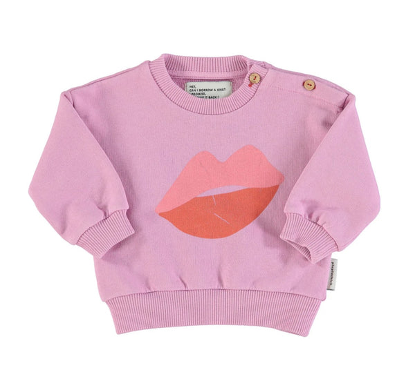 Baby Sweatshirt Lavender W/ Lips Print | سترة رياضية
