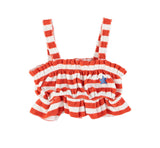 Girls Top Red & Ecru Stripes | بلوزة