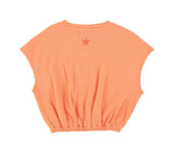 Girls Sleeveless Top Coral W/ IceCream Print | بلوزة