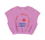 Girls Sleeveless Top Fuchsia W/ Print | بلوزة