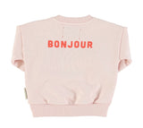 Baby Sweatshirt Pink W/ Hello in French Red Print | سترة رياضية
