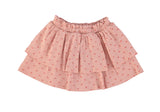 Girls Short Layered Skirt W/ Red Sunshade Allover | تنورة