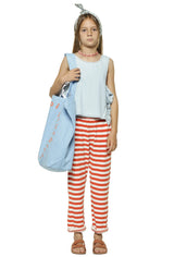 Kids Trousers Red & Ecru Stripes | سروال
