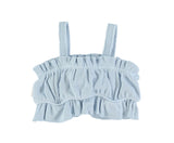 Girls Top Light Blue W/ Mon Cherie Print | بلوزة