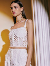 Pants Luxury Lace White - سروال