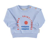 Baby Unisex Sweatshirt Light Blue W/ Sea Print | سترة رياضية