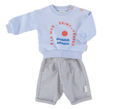Baby Unisex Sweatshirt Light Blue W/ Sea Print | سترة رياضية