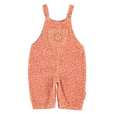 Baby dungarees light pink and brick animal print - dungarees جمبسوت