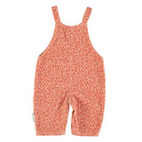 Baby dungarees light pink and brick animal print - dungarees جمبسوت