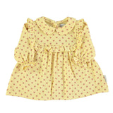 Baby peter pan dress light yellow w/ little flowers - Baby فستان