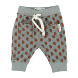 Baby terry legging / greenish grey w/half moon brown - Baby سروال