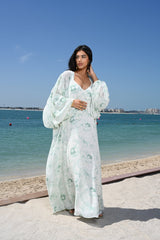 Bianca Chiffon Green Dress | فستان نسائي - Maison Clad