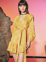 Dress Hoursy Gold Wrap Yellow | فستان نسائي - Maison Clad