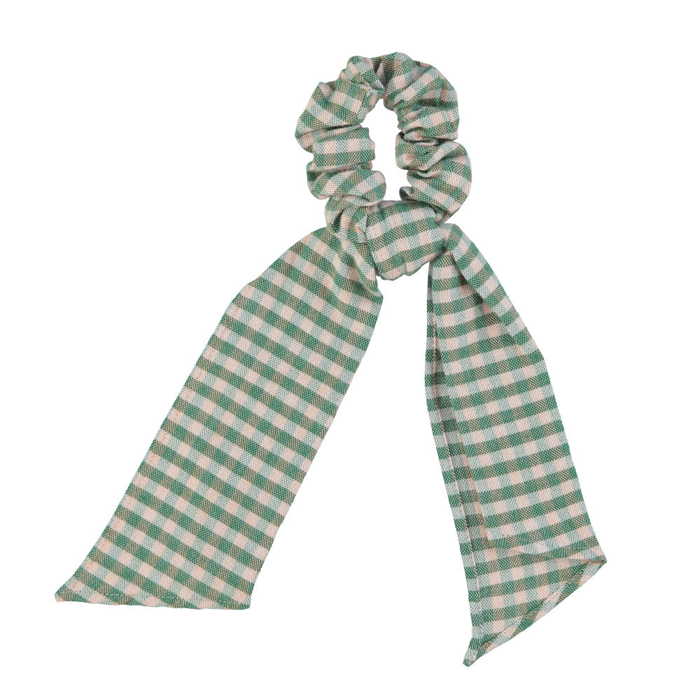 Elastic Hair band green checkered - Girls شريط الرأس