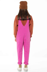 Dungarees Fuchsia W/ Print- Dungarees جمبسوت