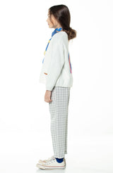 Trouser Unisex Light Grey Checkered - Kids Unisex سروال