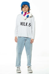 Sweatshirt Unisex Long Sleeve Light Grey - Kids بلوزة