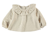 Blouse Round Collar Beige - Round Collar بلوزة