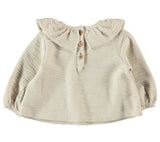 Baby Blouse Beige - Baby Round Collar بلوزة