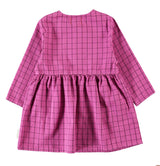 Dress Short Checkered Fuchsia - Girls فستان