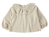 Baby Blouse Beige - Baby Round Collar بلوزة